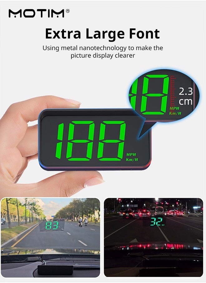 Motim Car HUD Head-Up Display GPS Universal, Satellite Speedometer Compass High-Definition Display Car Locator Suitable for All Models with Speed KM/H  - Image 3