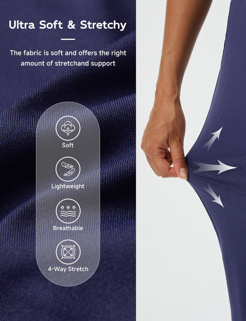 baleaf Womens Travel Pants Stretch Petite Dressy with Pockets Ankle 7/8 Business Casual Golf Work Slacks Navy Blue L - Image 3