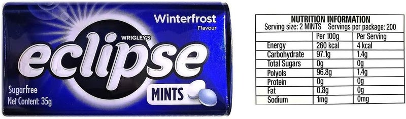 grace_nnvg Pack of 8 Eclipse Sugarfree Mint Candy - Breath Freshener - 1.2 oz per Tin - 50 Mints per Tin (4X Peppermint and 4X Winterfrost) - Image 3