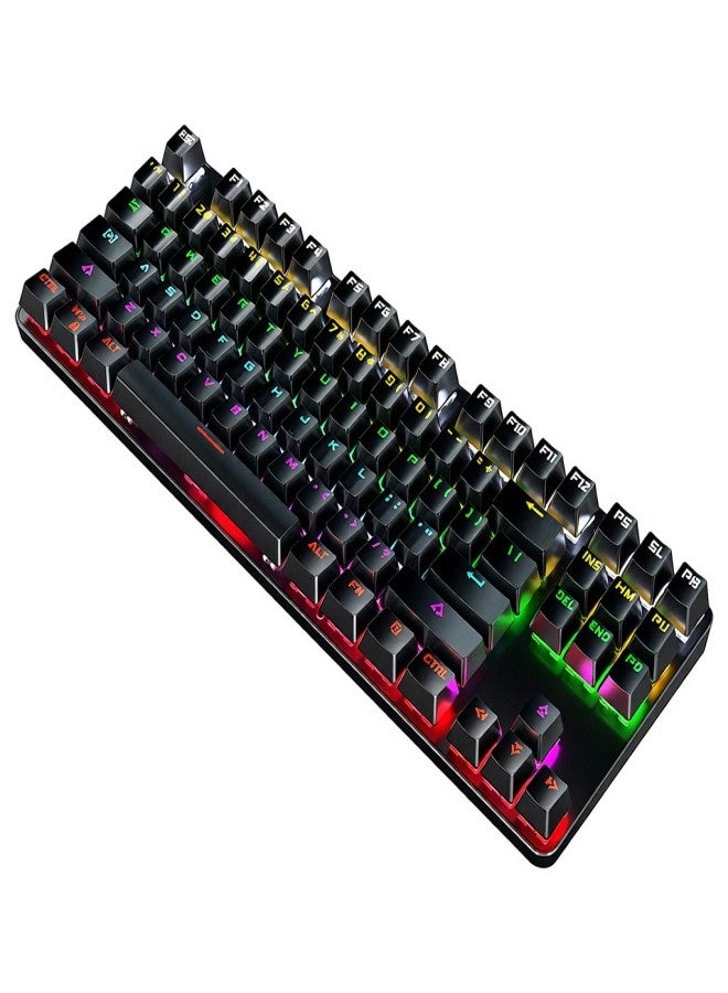 BAJEAL 87 Keys Mechanical Keyboard Wired Gaming Mechanical Keyboard with Mechanical Blue Switch RGB Light Effect Black - Image 5