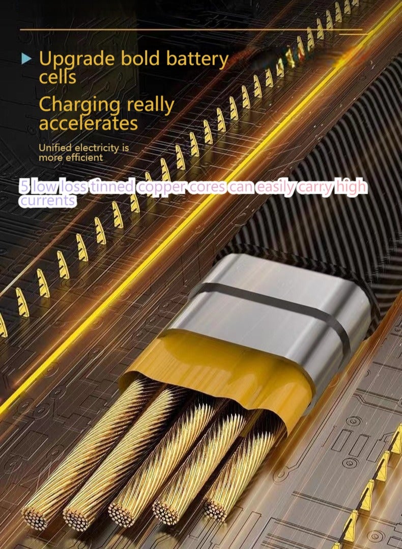 Mech-Style 4-in-1 Fast Charging Cable (65W Fast Charge/Tinned Copper Core/Triple-Device Simultaneous Charging) - Image 3