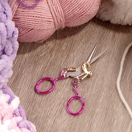 BambooMN JubileeYarn Unicorn Embroidery Craft Stainless Steel Scissors - Gradient - 1 Pair - Image 2