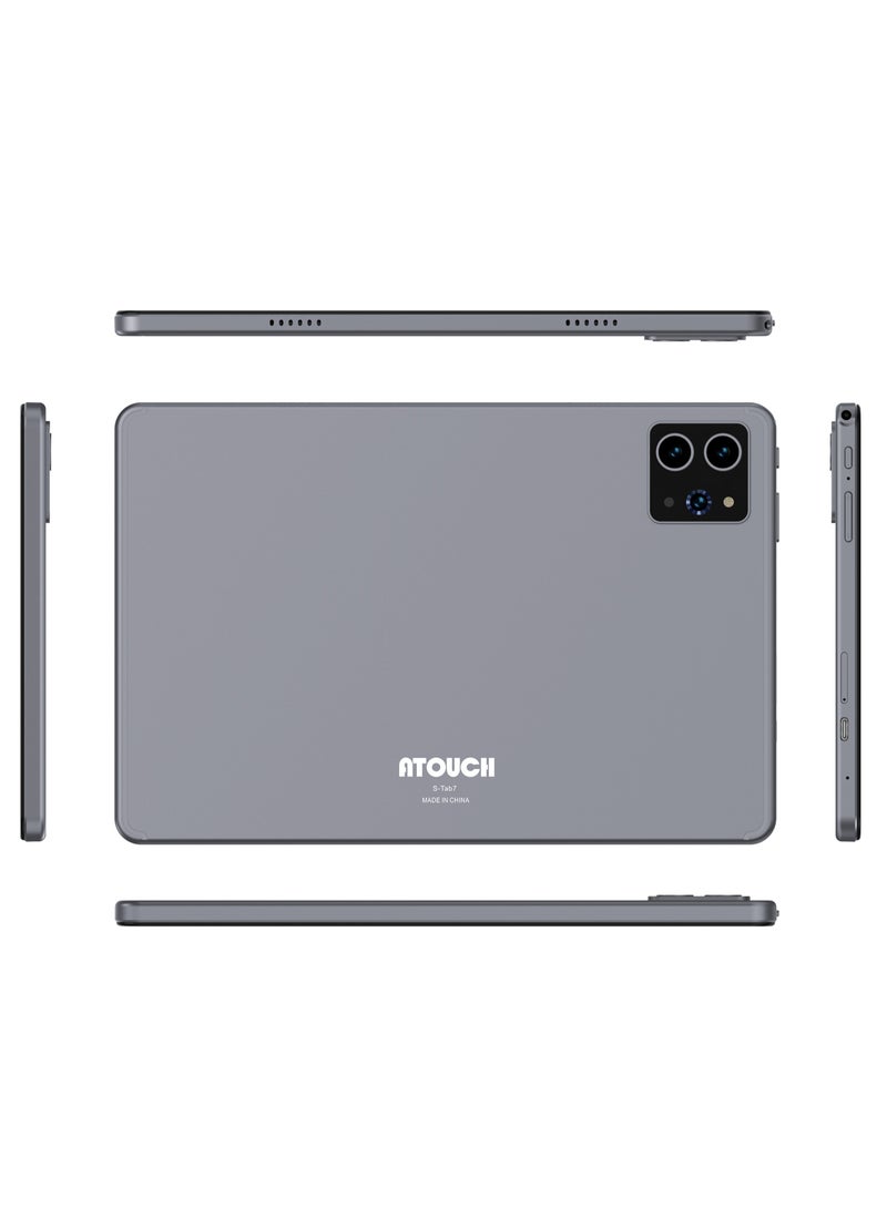 أتتش تابلت S-Tab7 10.1 بوصة أندرويد 14 مع لوحة مفاتيح وفأرة 16 جيجابايت رام 1 تيرابايت روم شريحة مزدوجة 5G واي فاي بلوتوث تابلت ذكي مع قلم وغطاء - رمادي - Image 2