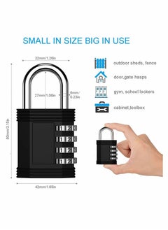 Generic 2 Pack Combination Lock Outdoor 4 Digit Padlock Waterproof for Indoor and Rustless Die-Cast School Gym Locker, Sports Hasp Storage, Fence, Gate, Case  - Image 4