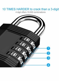 Generic 2 Pack Combination Lock Outdoor 4 Digit Padlock Waterproof for Indoor and Rustless Die-Cast School Gym Locker, Sports Hasp Storage, Fence, Gate, Case  - Image 5