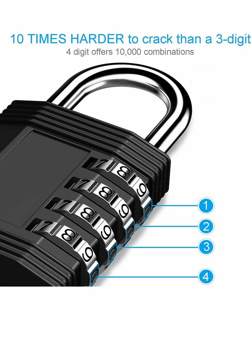 2 Pack Combination Lock Outdoor 4 Digit Padlock Waterproof for Indoor and Rustless Die-Cast School Gym Locker, Sports Hasp Storage, Fence, Gate, Case  - Image 5