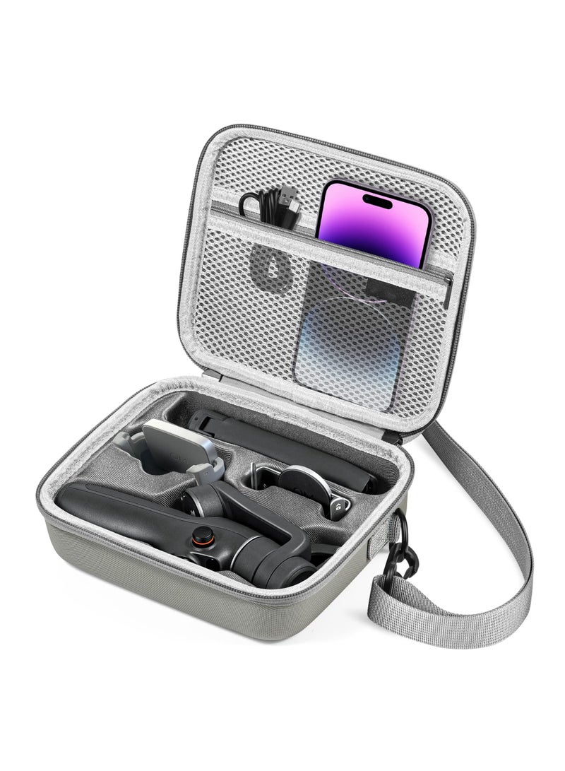 حقيبة سفر لـ DJI OM 6، حقيبة تخزين صلبة محمولة مقاومة للماء للهواتف الذكية DJI Osmo Mobile 6 ومثبت وملحقات جيمبال، رمادي - Image 1