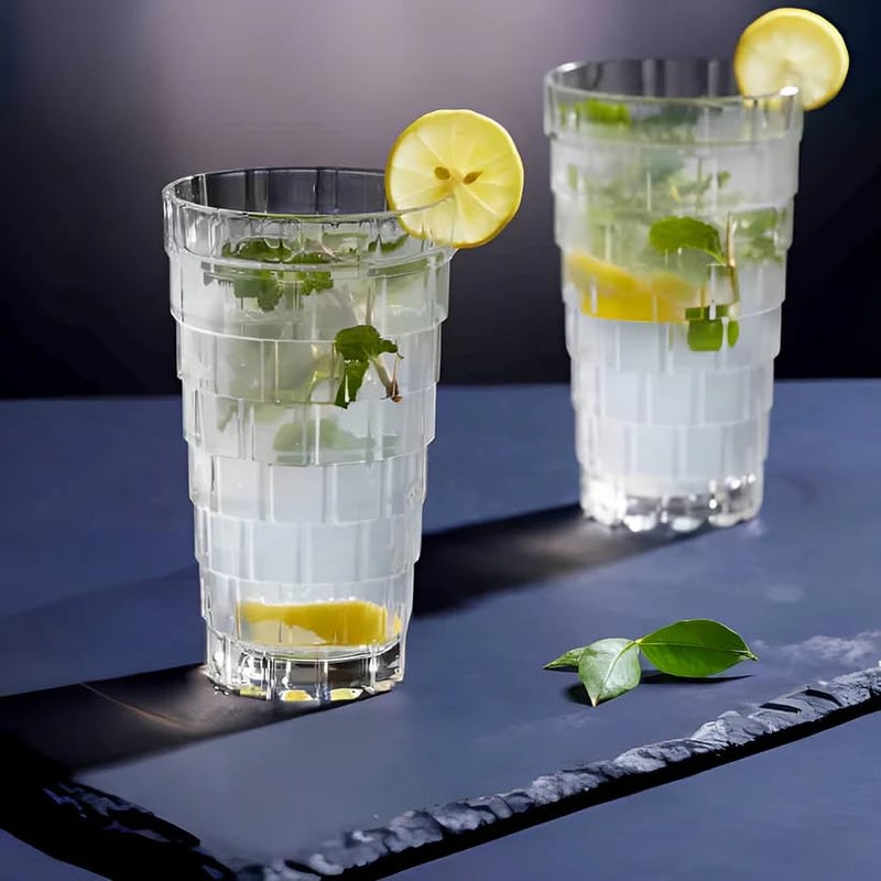 MARTVIA 350 ML Water Glass Tumbler Highball Glasses Clear Iced Tea and Glasses for Drinking Cocktail, Juice, Milkshake, Coke, Soda, Dishwasher Safe Pack of 6 (MT-04) - Image 4