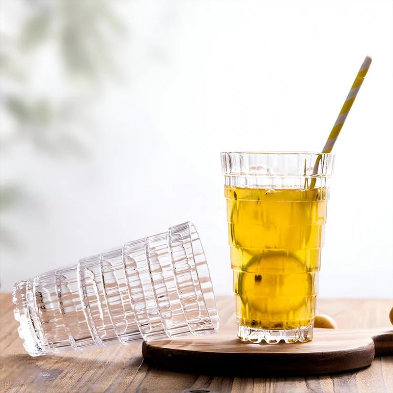 MARTVIA 350 ML Water Glass Tumbler Highball Glasses Clear Iced Tea and Glasses for Drinking Cocktail, Juice, Milkshake, Coke, Soda, Dishwasher Safe Pack of 6 (MT-04) - Image 2