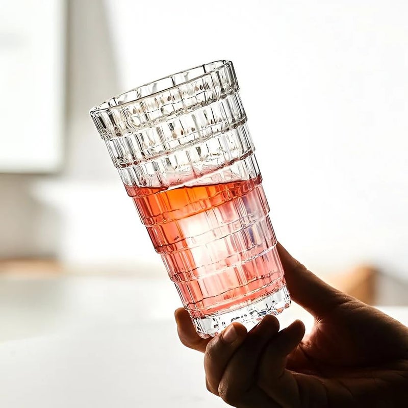 MARTVIA 350 ML Water Glass Tumbler Highball Glasses Clear Iced Tea and Glasses for Drinking Cocktail, Juice, Milkshake, Coke, Soda, Dishwasher Safe Pack of 6 (MT-04) - Image 5