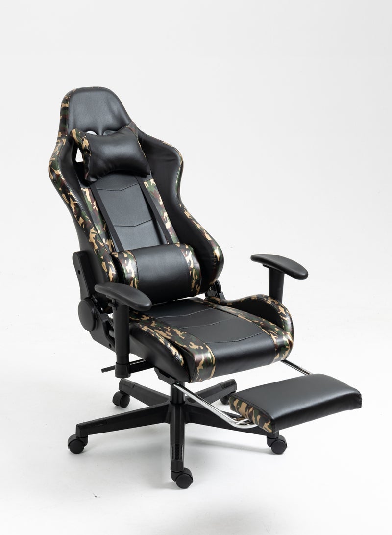 EMZJ PC Computer Gaming Chair  for Game Office Students Ergonomic Recliner Lumbar Back Headrest Pillow Support Pain Relief Armchair with FootRest - Image 1