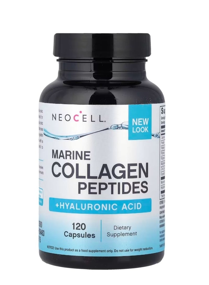 نيوسيل Marine Collagen Peptides + Hyaluronic Acid 120 Capsules - Image 1