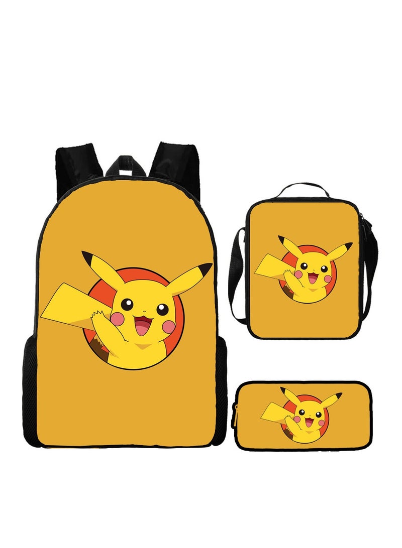 Children's leisure load reducing large capacity printed backpack for elementary school students, 3-piece set - Image 1