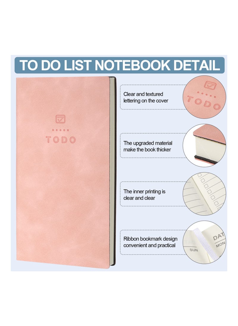 Excefore To Do List Notebook, 6 Pcs 196 Pages Soft Leather Pocket To Do List Notepad Checklist for Daily Plans School Supplies for High School Students Study Schedule Notebook  - Image 3