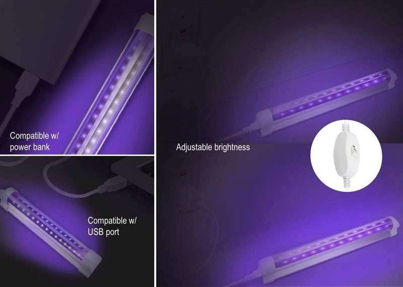 HouLight أضواء LED سوداء، أنبوب LED بقوة 6 واط لاستبدال لمبات الضوء الأسود، ملصق ضوء أسود، فن UV، غرفة نوم، هالوين وحفلات الأضواء السوداء - Image 4