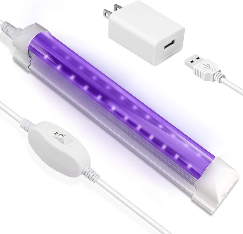HouLight أضواء LED سوداء، أنبوب LED بقوة 6 واط لاستبدال لمبات الضوء الأسود، ملصق ضوء أسود، فن UV، غرفة نوم، هالوين وحفلات الأضواء السوداء - Image 1