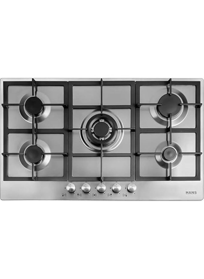 Hans 9710‑24 Built‑in Gas Hob – Stainless Steel – 90cm – 5 Burners - Image 1