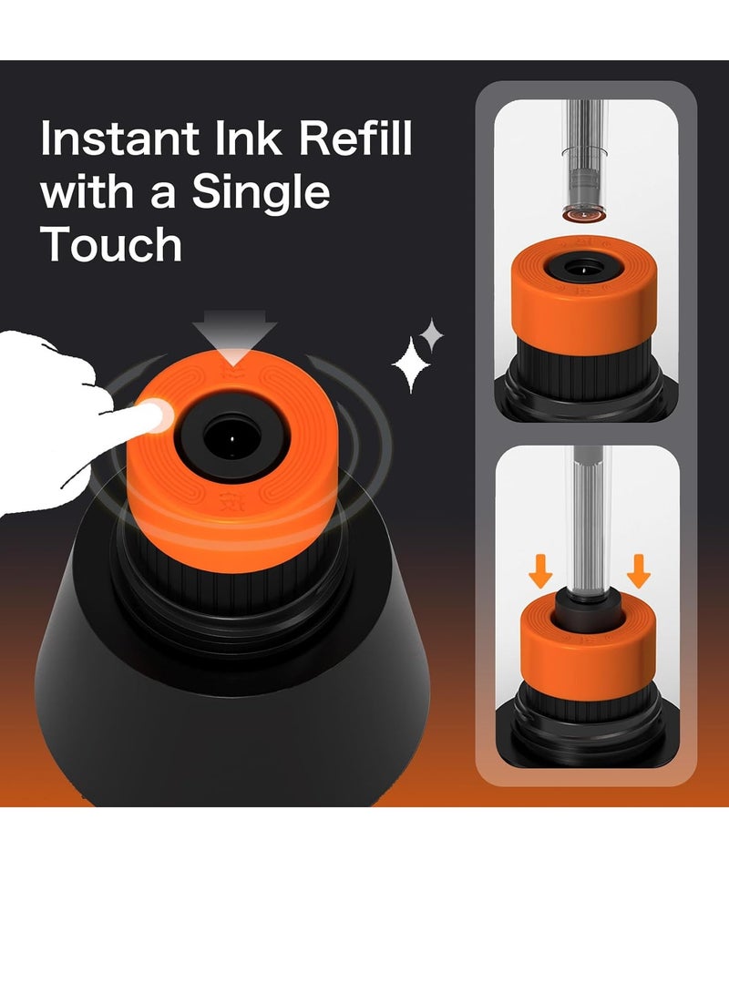 KASTWAVE طقم أقلام حبر ذاتي التعبئة، قلم حبر، إعادة تعبئة تلقائية للحبر بدون خراطيش حبر أو محول، يتضمن حبر زجاجي أسود، تشطيب كروم، قلم رفيع - كتابة سلسة، تدوين، خط عربي - Image 2