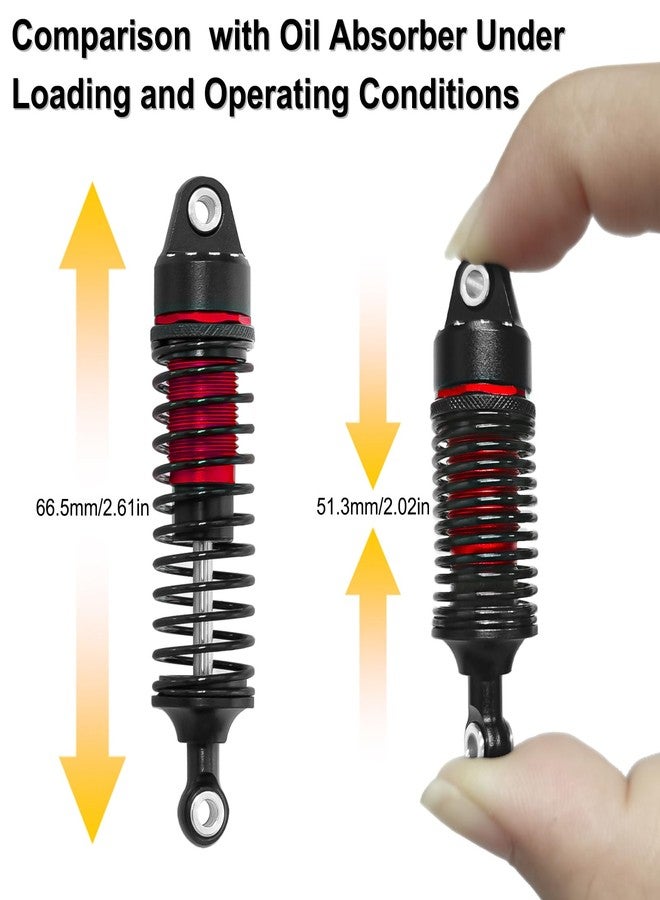 LRFHL RC Shock Absorber Set Aluminum Adjustable Shock Damper for Arrma 1/18 Granite Grom 1/16 Mojave Grom 1/14 Typhon Grom RC Truck Upgrade Parts (4PCS, Red) - Image 3
