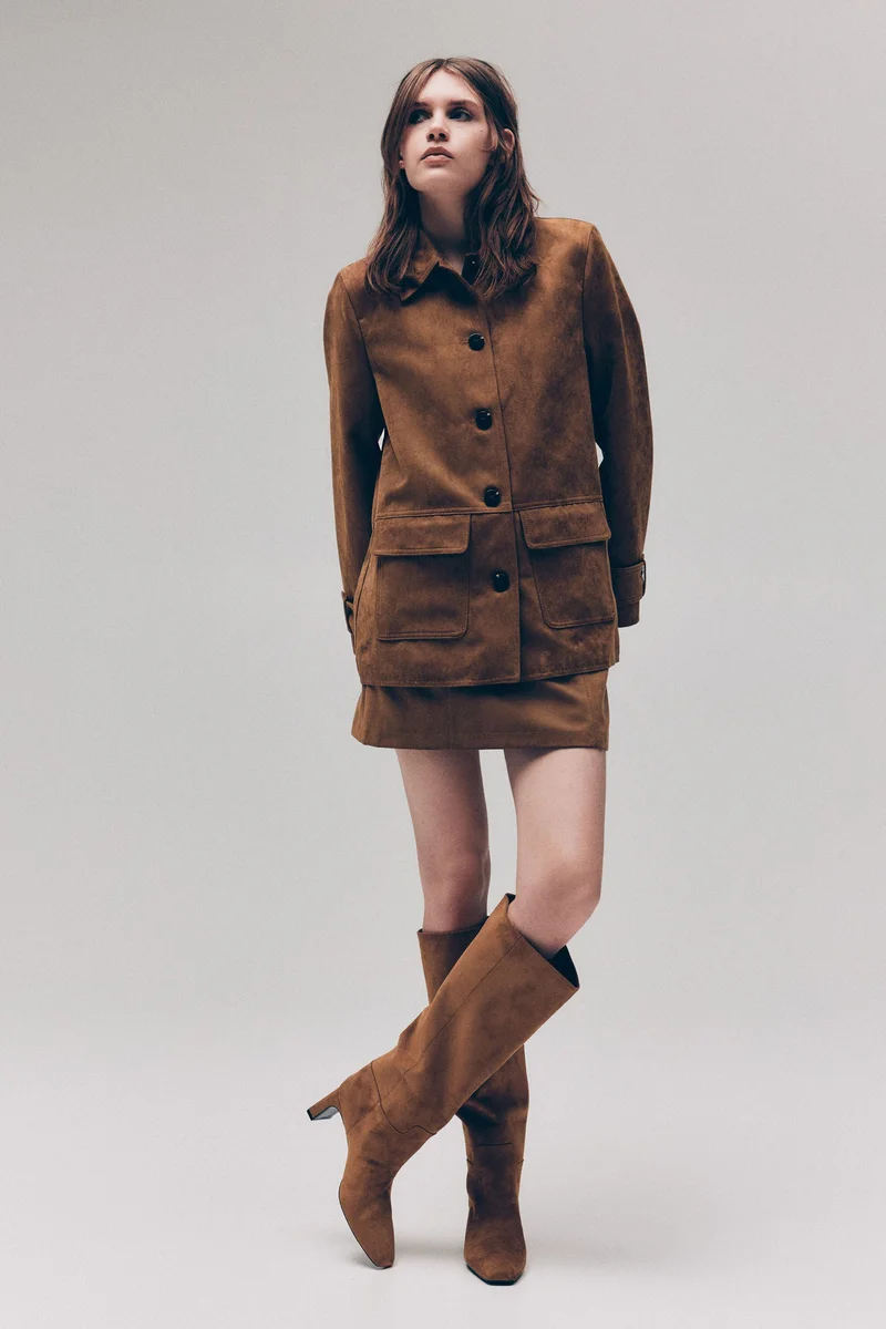 اتش اند ام جاكيت بياقة