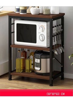fashionhome 3 Tier Microwave Oven Stand Storage Cart with Metal Frame  - Image 2