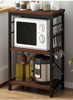 fashionhome 3 Tier Microwave Oven Stand Storage Cart with Metal Frame  - Image 1