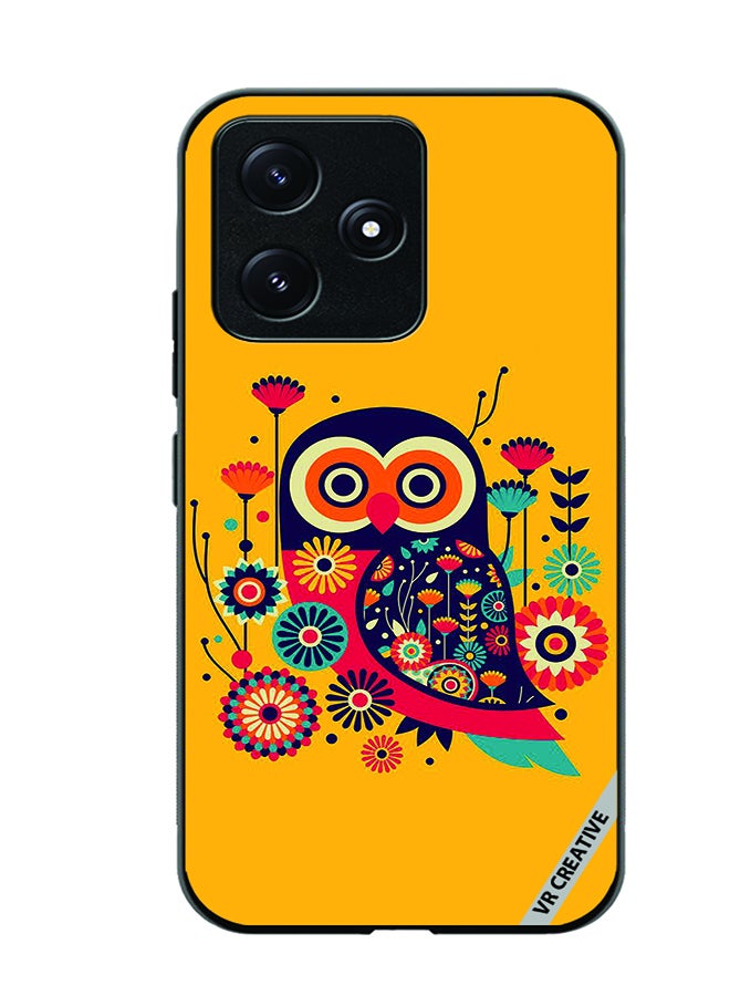 VR CREATIVE غطاء حماية لهاتف Xiaomi Poco M6 Pro 5G بتصميم بومة ملون - Image 1