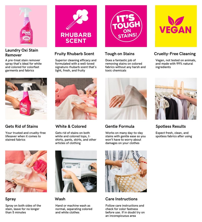 THE PINK STUFF Stardrops - The Pink Stuff - The Miracle Laundry Oxi Stain Remover Spray 500ml - Image 2