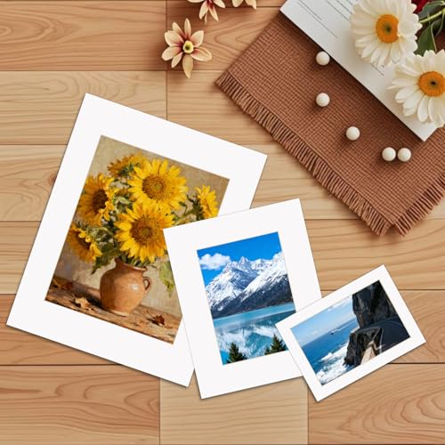 ZBEIVAN 12 Sets White Picture Mats with Core Bevel Cut Frame Mattes for Pictures (5x7, 8x10, 11x14 Inches) - Image 5