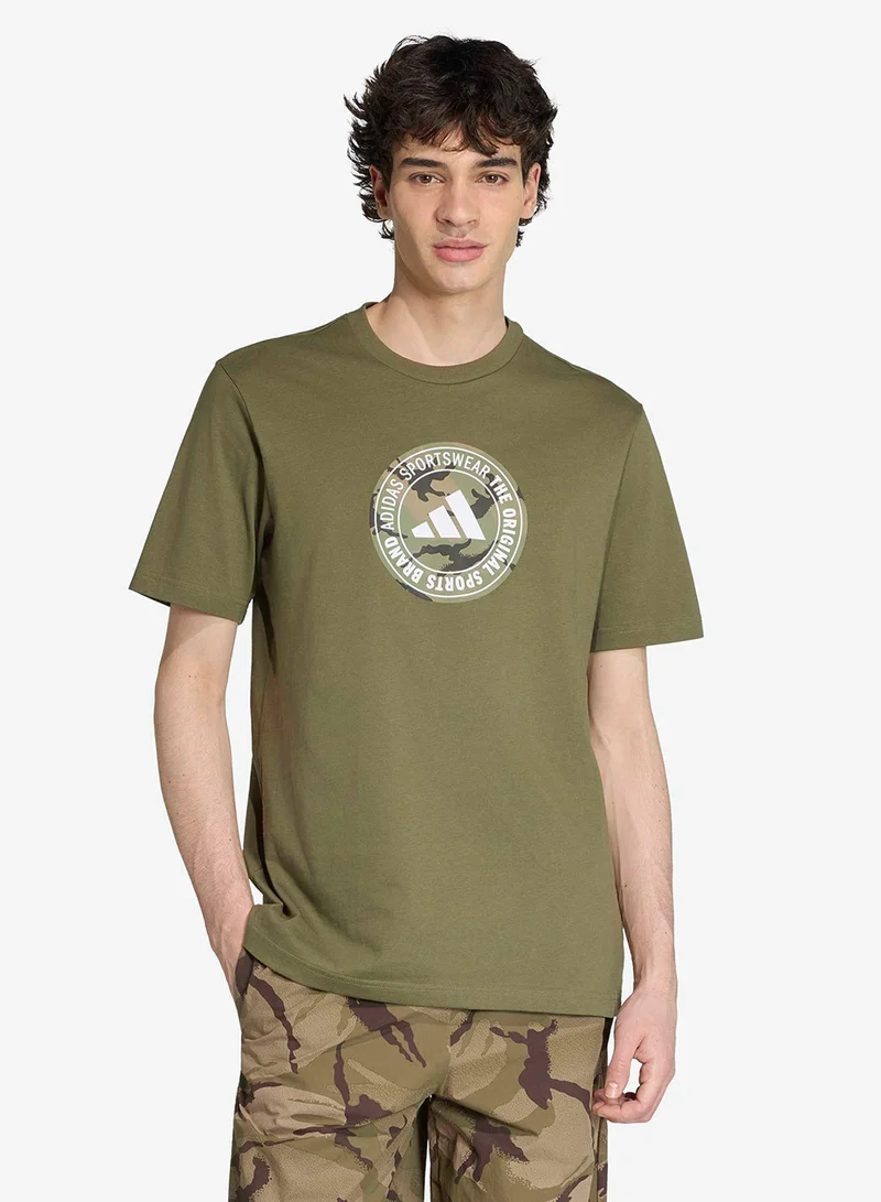 Camo Circle Graphic T-Shirt