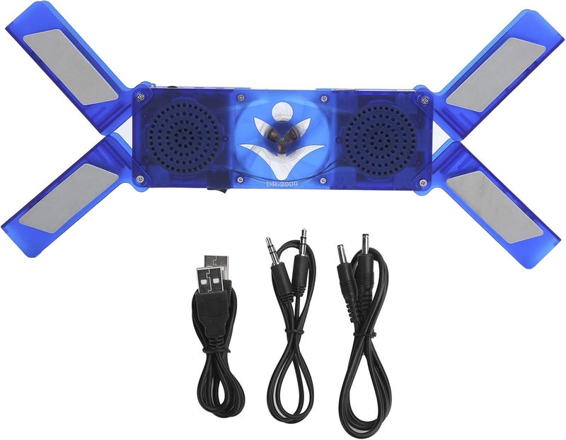 Laptop Cooling Pad 2 Fan Light - Emitting Foldable USB Portable Notebook Cooler Base DR - 2009, Blue LED Cooling Fan with Dual Speakers for 12-17 Inch Laptops - Image 1