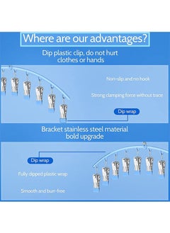 Generic Hanging Drying Rack 2pcs Hanging Drying Rack with 10 Clips Laundry Drying Rack  - Image 3