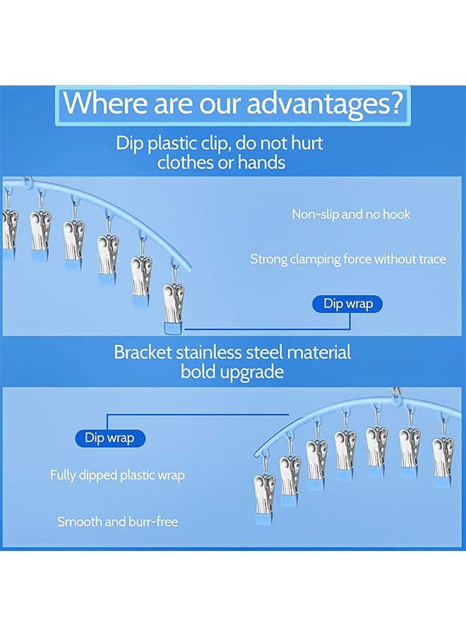 Hanging Drying Rack 2pcs Hanging Drying Rack with 10 Clips Laundry Drying Rack  - Image 3