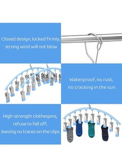 Generic Hanging Drying Rack 2pcs Hanging Drying Rack with 10 Clips Laundry Drying Rack  - Image 4