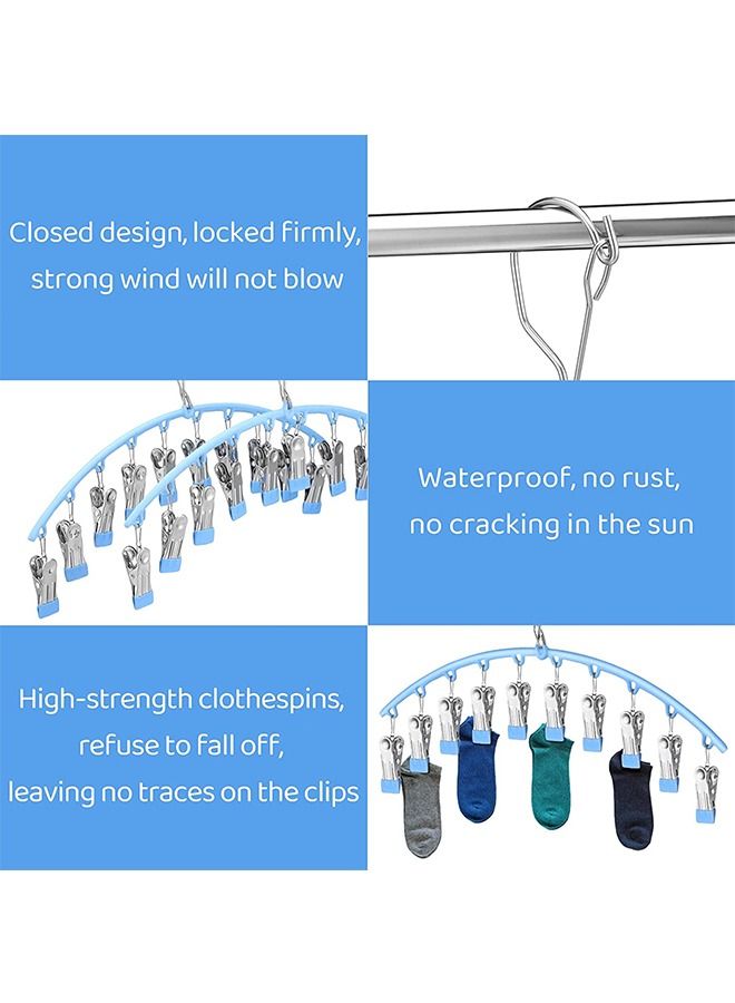 Hanging Drying Rack 2pcs Hanging Drying Rack with 10 Clips Laundry Drying Rack  - Image 4