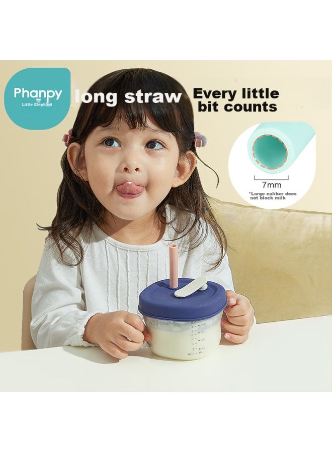 Xiaoya Elephant Xiaoya Xiang Straw Cup For Children, Milk Drinking Training, Graduated Handle, Duck-billed Cup, Anti-fall Rice Paste Cup, Baby Milk Cup, Water Cup - Image 2
