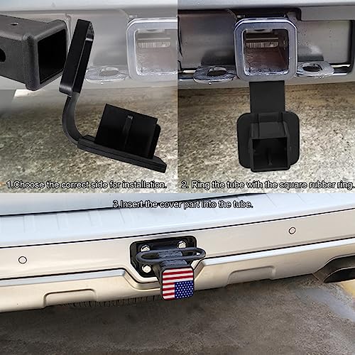 ASUBHA 2 Inch Hitch Cover, Trailer Hitch Cover Tube Plug Insert Fits 2 Inch Receivers Class 3 4 5 for Toyota Ford Jeep Chevrolet Nissan Dodge Ram Porsche Mercedes Benz Polaris Ranger ATV UTV Polaris - Image 5