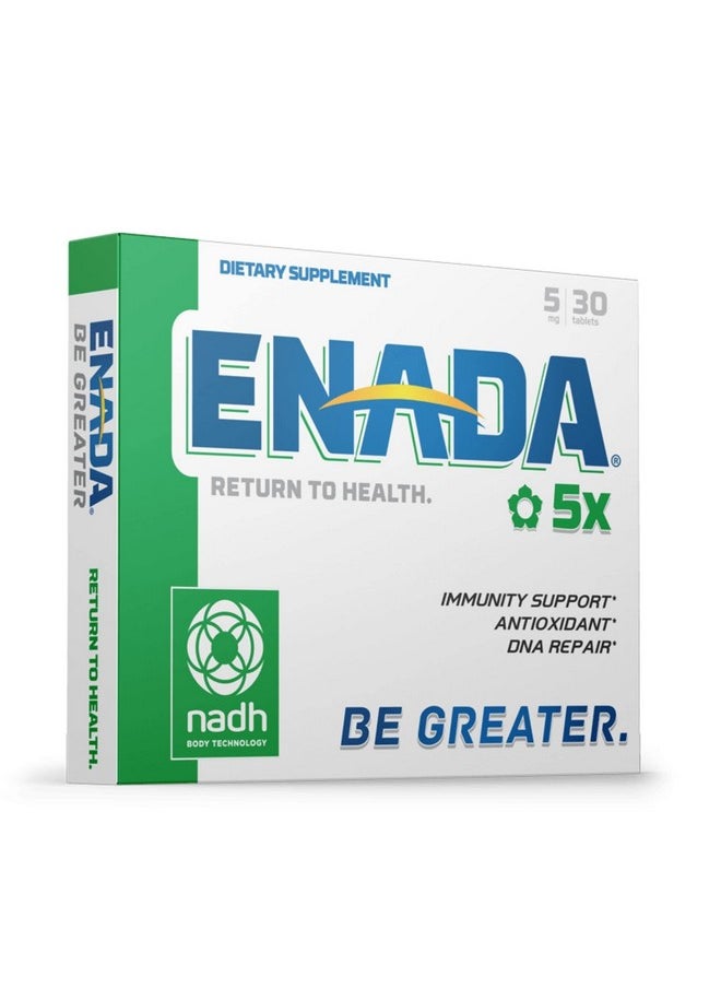 ENADA - 5Mg Nadh Supplement With Boost Of Chlorophyll ; Co Enzyme Antioxidant Form Of Vitamin B3 Immunity Support Dna Repair ; Serves As Natural Energy Memory Booster & Restore Body - Image 1