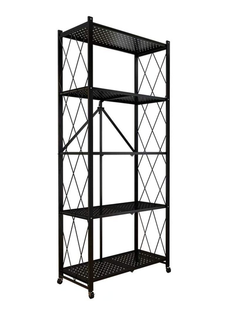 DubaiGallery Foldable Storage Shelves 5 Tier, Storage Racks Kitchen Cabinet, Shelf Storage Multipurpose Rack for Living Room Bedroom Kitchen Garage Easy Assembly 5-shelf - Image 2