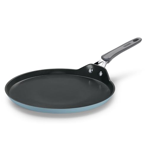 Tramontina Velo 30cm Forged with Ceramic Reinforced Interior Flat Dosa Tawa|Raised Edges | Gas/Induction Cookware | Tawa for Dosa, Uttapam | Stainless Steel Handle | Silicone Grip |Sea Blue - Image 1