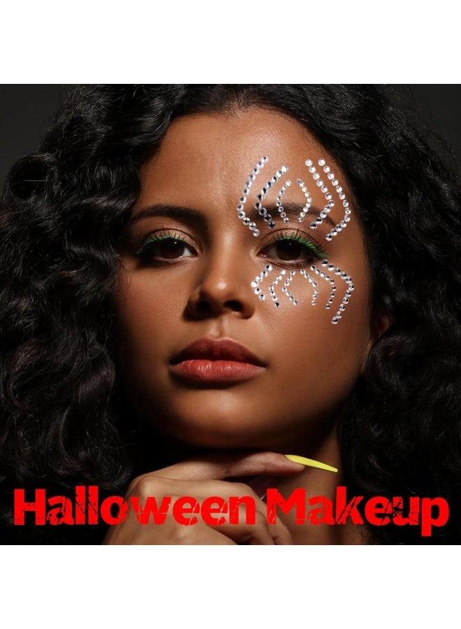 4-Sheet Face Gems Self Adhesive Face Rhinestones for Makeup Festival,Pearl Rhinestones Stickers for Face, Hair, Eye - Image 5