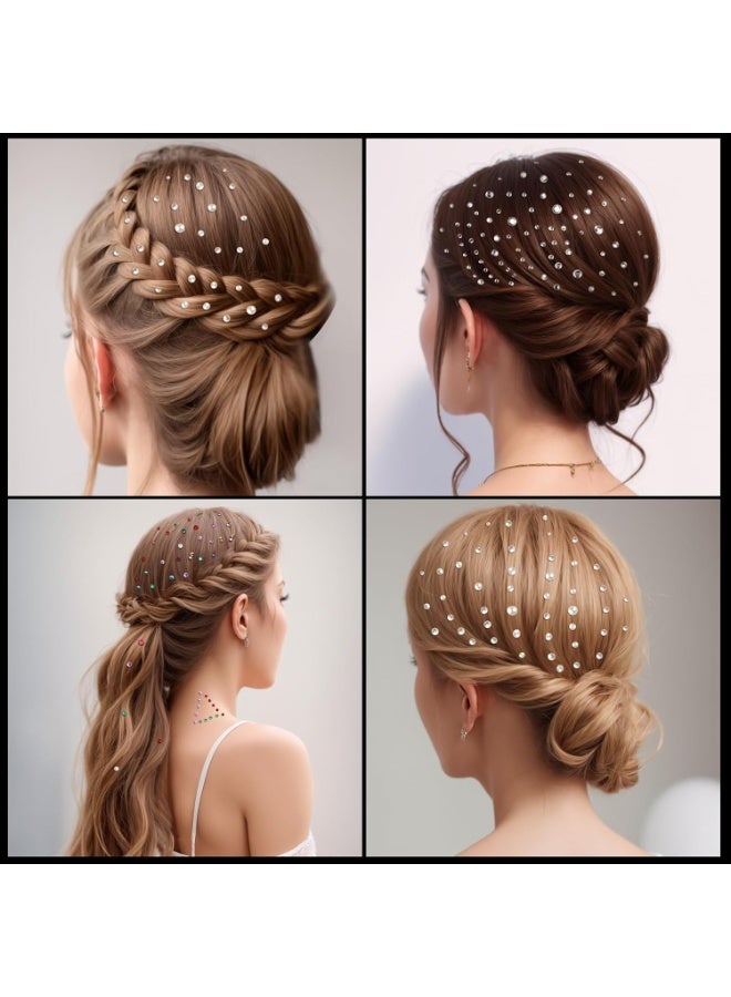 4-Sheet Face Gems Self Adhesive Face Rhinestones for Makeup Festival,Pearl Rhinestones Stickers for Face, Hair, Eye - Image 3