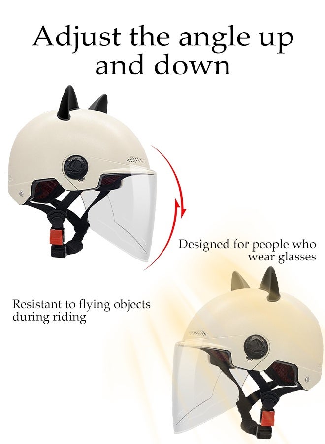 DUNISO Electric Scooter Helmet,Adjustable Riding Bike Helmet,Drop Resistant Half Scooter Helmets,with Visor,Highly Protective Shock Absorbing,for Adult Riding Biking Motorcycle Bicycle Skateboard Scooter - Image 5