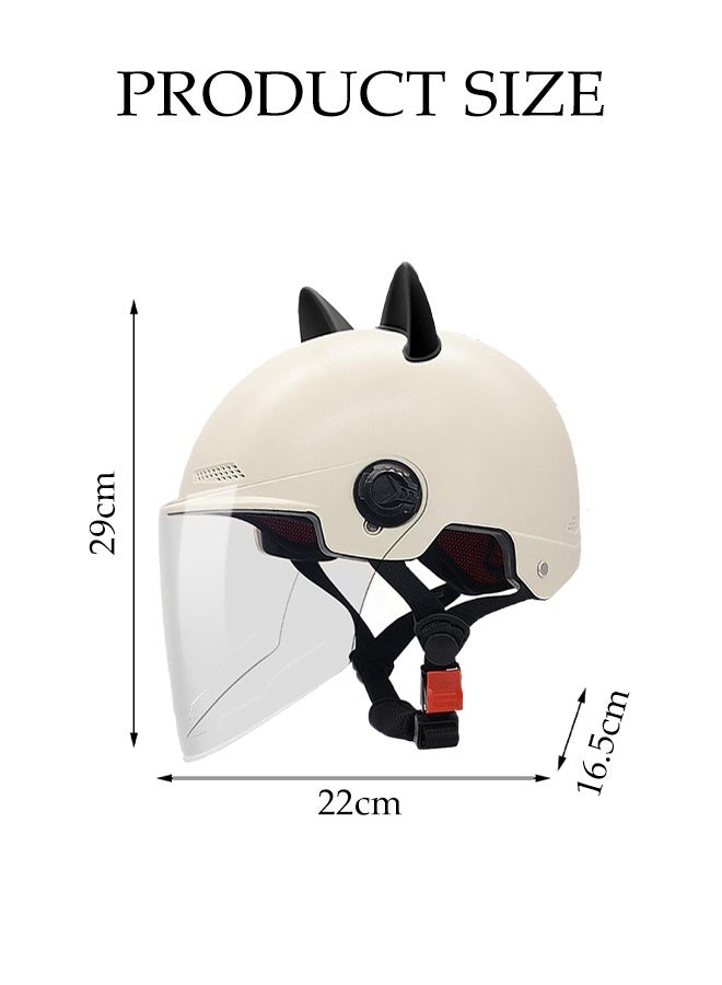 DUNISO Electric Scooter Helmet,Adjustable Riding Bike Helmet,Drop Resistant Half Scooter Helmets,with Visor,Highly Protective Shock Absorbing,for Adult Riding Biking Motorcycle Bicycle Skateboard Scooter - Image 2