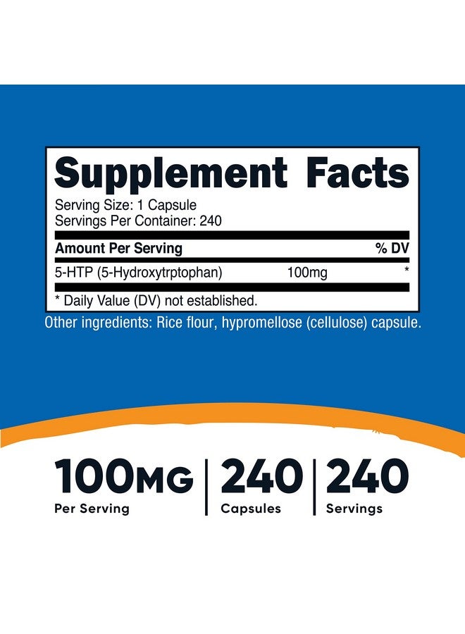 Nutricost 5-HTP 100mg, 240 Vegetarian Capsules (5-Hydroxytryptophan) - Non-GMO & Gluten Free (3 Bottles) - Image 2