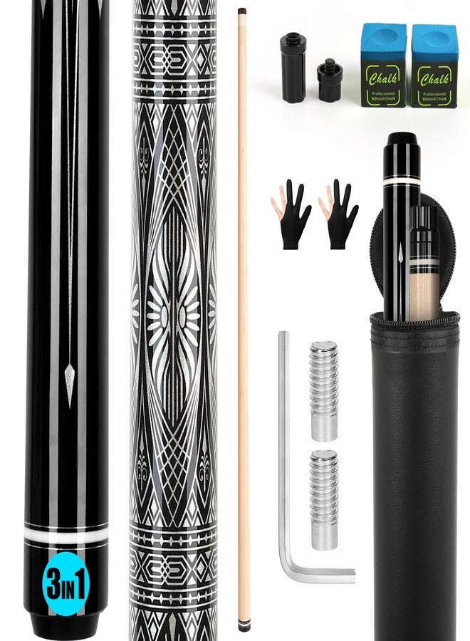 IIQ Pool Cues Stick,3 in 1 Adjustable Maple Pool Cue Stick Sets Cue Sticks 58 inch Pool Cues Adult Canadian Maple Wood Billiard Stick with Carry Case Joint Protective Cover - Image 1