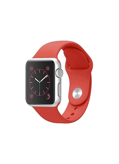 FITIT Bands for Apple Watch Band match with any Apple Watch Series 3 and Above (41mm 38mm and 40mm cases), Soft Silicone Sport Replacement Strap, Red