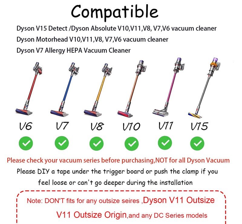 REEYEAR Power Button On/Off Control Clamp Compatible with Dyson Absolute/Motorhead V6 V8 V7 V10 V11 V15 Series Vacuum Cleaner, Dyson Trigger Lock, Free Your Gripping Fingers,1 Pack - Image 2