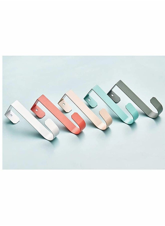 Generic - Nail Free Hook Behind The Door, Over Cabinet Hook, Packs Of 6 Colorful Durable Metal Over Door Hooks For Cabinet And Closet Single Over Door Hooks Fits For Door Widths Up To 4.2 CM - Image 1