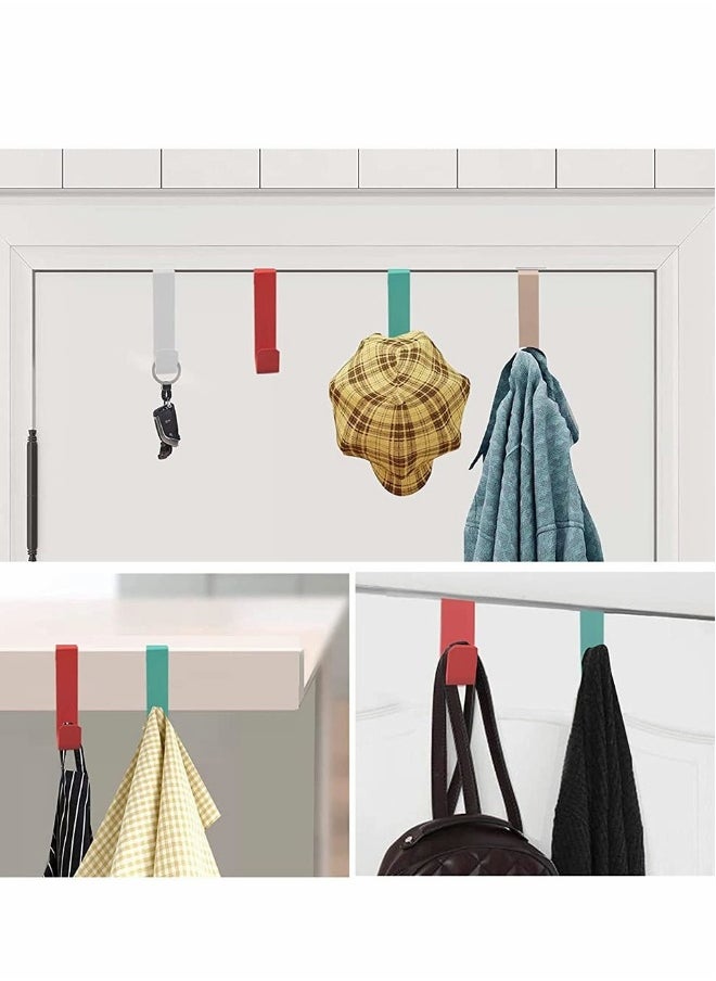 Generic - Nail Free Hook Behind The Door, Over Cabinet Hook, Packs Of 6 Colorful Durable Metal Over Door Hooks For Cabinet And Closet Single Over Door Hooks Fits For Door Widths Up To 4.2 CM - Image 1